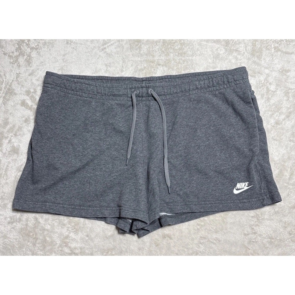 Nike Gray French Terry Sweat Shorts Pockets And Drawstring Women's Size 2XL XXL